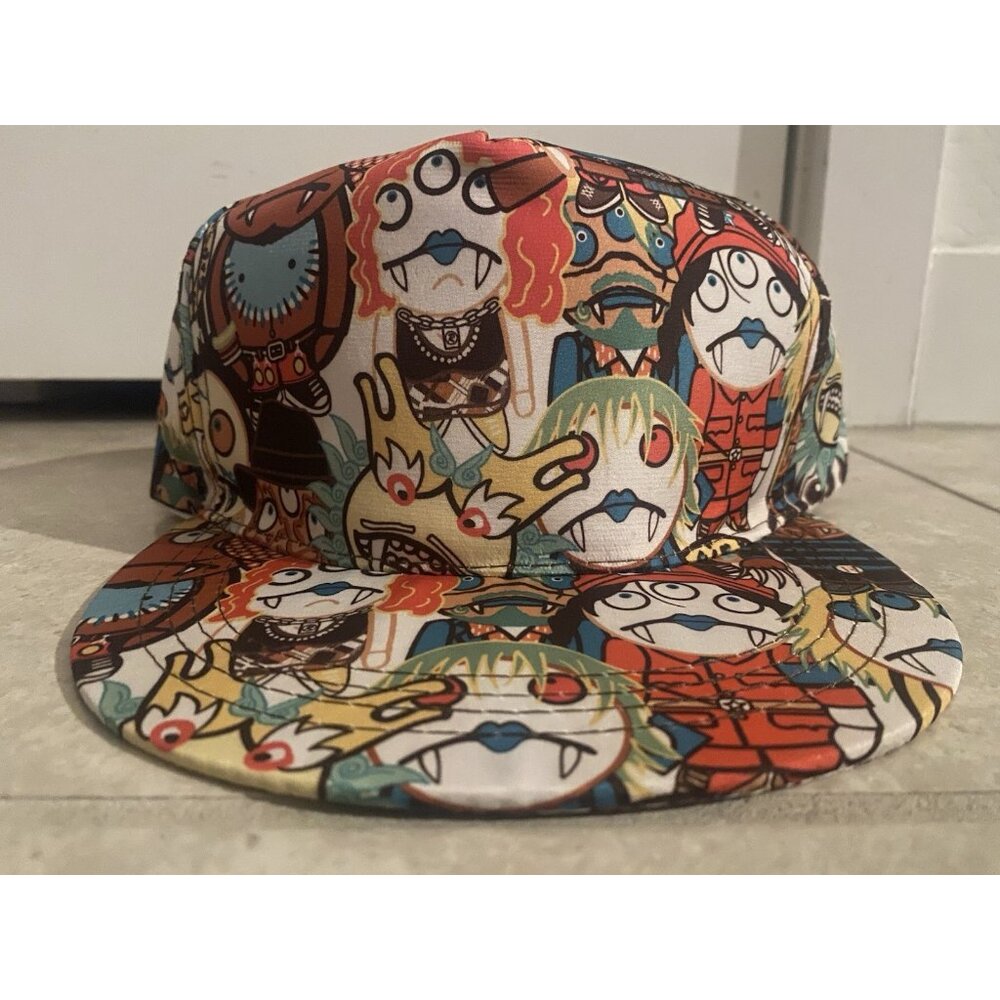 (2) The Monsters Style SnapBack Hat Cap Neon Print Anime Kasing Lung Pop Mart - Picture 7 of 11